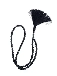 Premium Black Crystal Tasbeeh – 100 Beads, 6mm, Matte Finish, Modern & Traditional Design for Praying & Meditation
