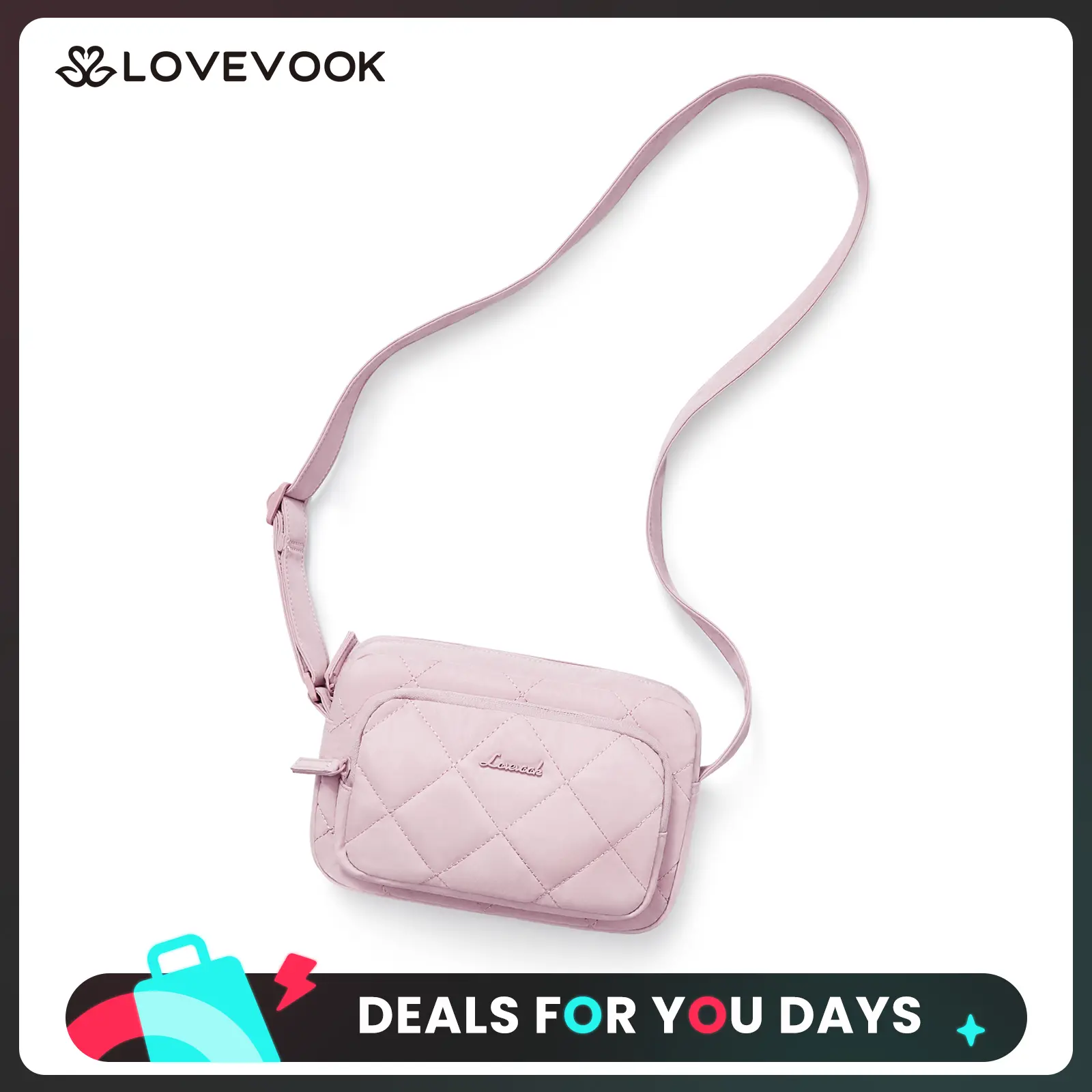 【NEW IN】LOVEVOOK Quilted Crossbody Bag for Women, Lightweight Padded Shoulder Purse with Multi Pockets, Water Resistant Small Sling Bag, Casual Camera Bag for Daily Work, Travel, Shopping & Everyday Use