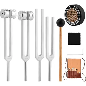 Sound Healing Tuning Fork Set, Tuning Forks for Healing Set - 4 Frequency Tuning Forks (128Hz, 136.1Hz, 256Hz, 384Hz), Sound Healing Kit for Meditation, Yoga, Stress Relief & Chakra Balancing