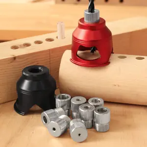 2-10mm Aluminum Alloy Vertical Drill Guide Aluminum Pocket Hole Jig with 3pcs/9pcs Steel Drill Bushings 90 Degree Straight Hole Drilling Positioner, Tool, Drill Attachment