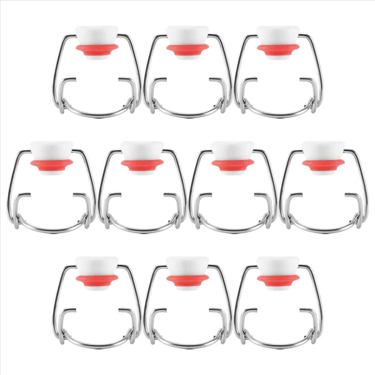 Swing Top Glass Bottle Caps Flip Beer Bottle Swing Cap for Grolsch Style Beer Bottle Beer,Soda Bottles,Homebrewing 10Pcs