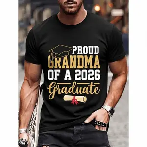 100% Cotton Proud Grandma of A 2026 Graduate Senior Class of 2026 Grad T-Shirt