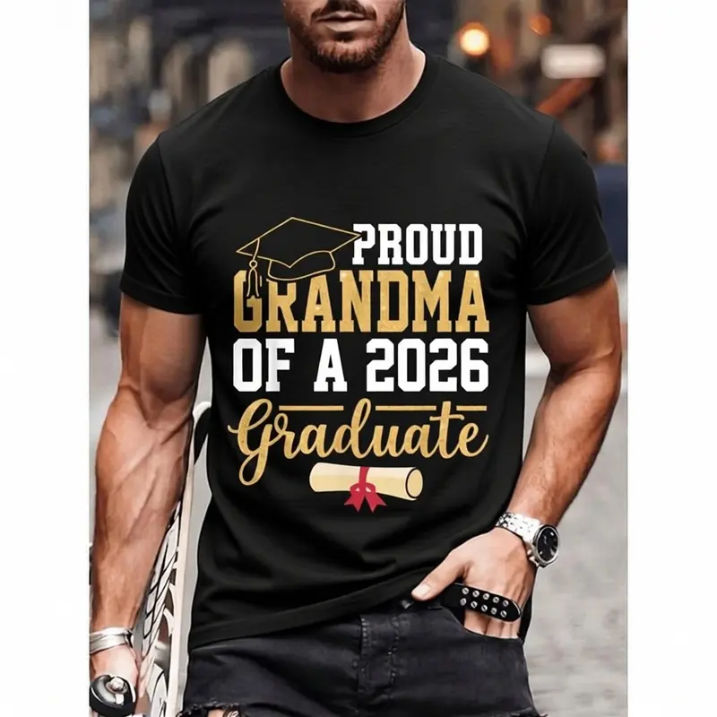 100% Cotton Proud Grandma of A 2026 Graduate Senior Class of 2026 Grad T-Shirt