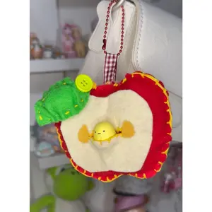 Apple trinket pouch keychain