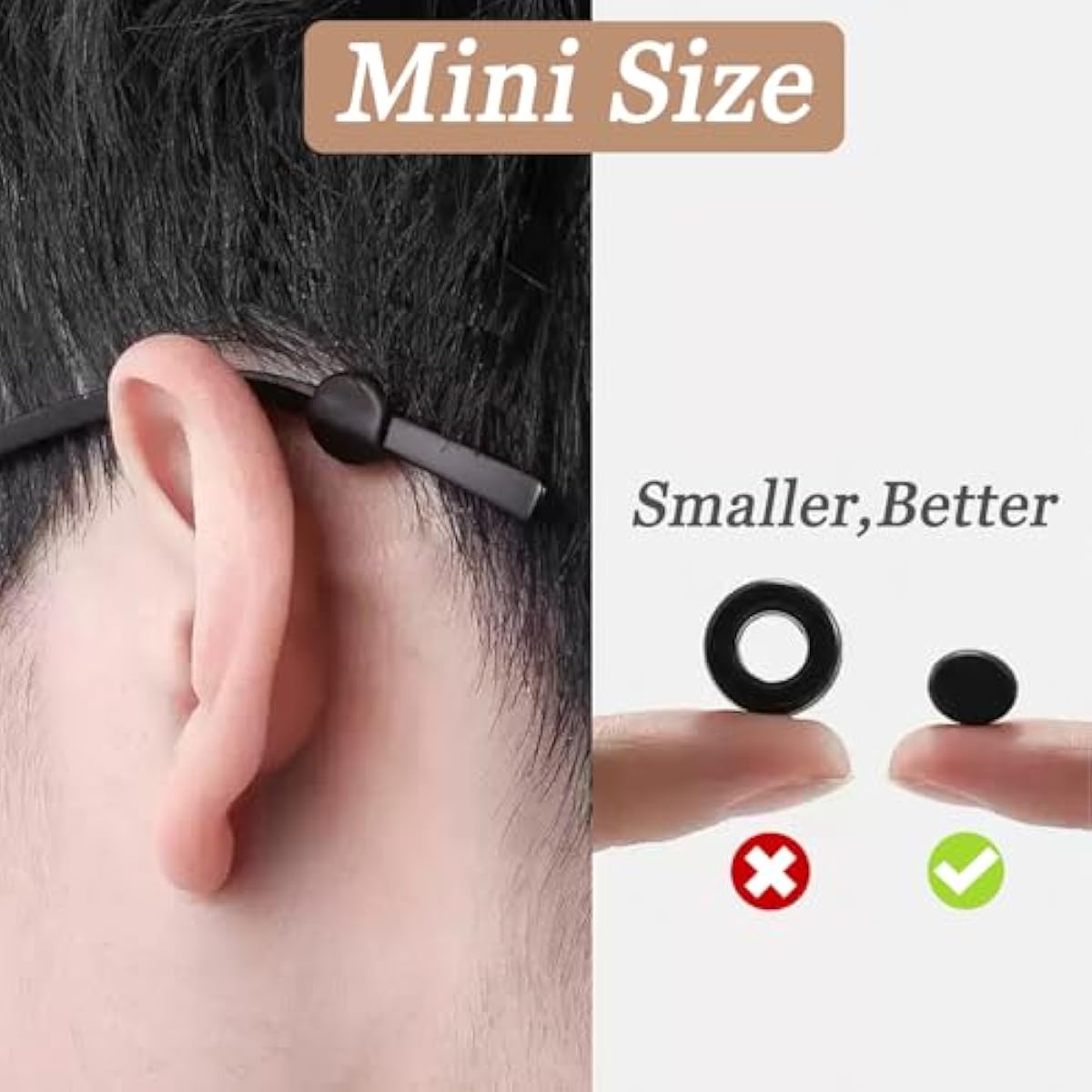 12Pairs Glasses Temple Grips, Anti-slip Silicone Eyewear Retainer, Mini Round Ear Hook Grips for Glasses Sunglasses