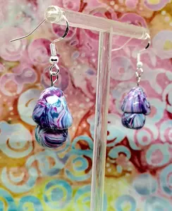 Clay Swirl Mushroom Earrings