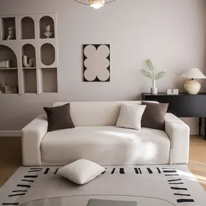 Pure Color Striped Washable Sofa Cover, Soft Comfortable Dustproof Sofa Protector, Reusable All Purpose Couch Cover, Dustproof Slipcovers for Couches and Sofas for Home Living Room Office