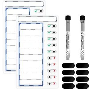 Chore Chart for Kids: Dry Erase My Chores Slider Chart, Magnetic Visual Schedule for Fridge, Daily Checklist - ADHD Tools: To Do List and Routine Board for Multiple Kids