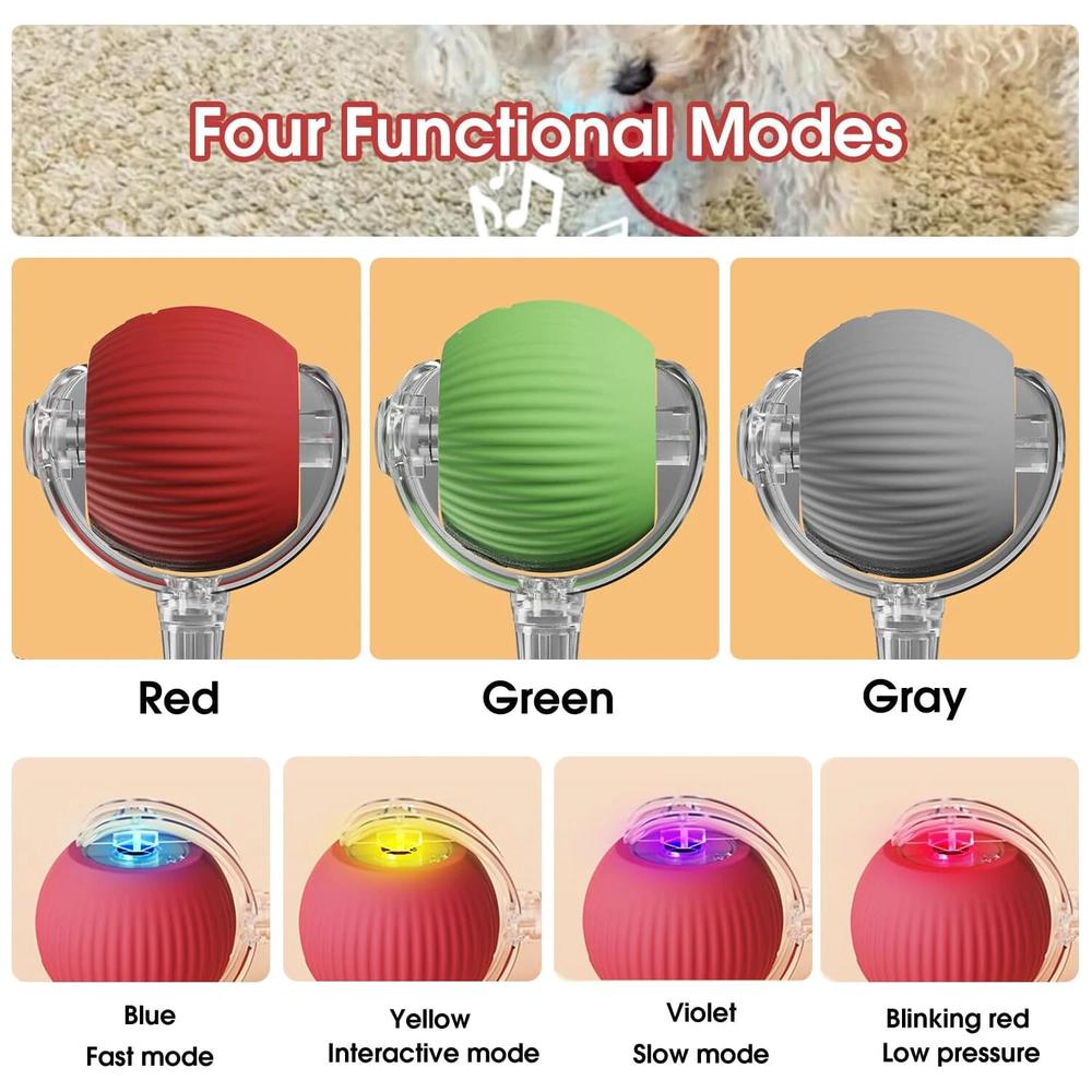 Smart Automatic Rolling Ball for Cats & Dogs – USB Rechargeable Interactive Toy with LED Light, Obstacle Avoidance, Pet-Safe Design, 4+ Hours Playtime, Fast Ship from USA