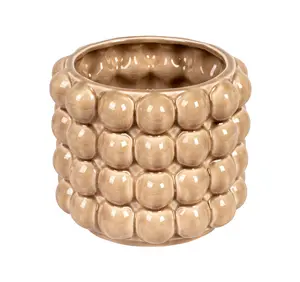 Tan Stoneware Planter w/ Raised Dots