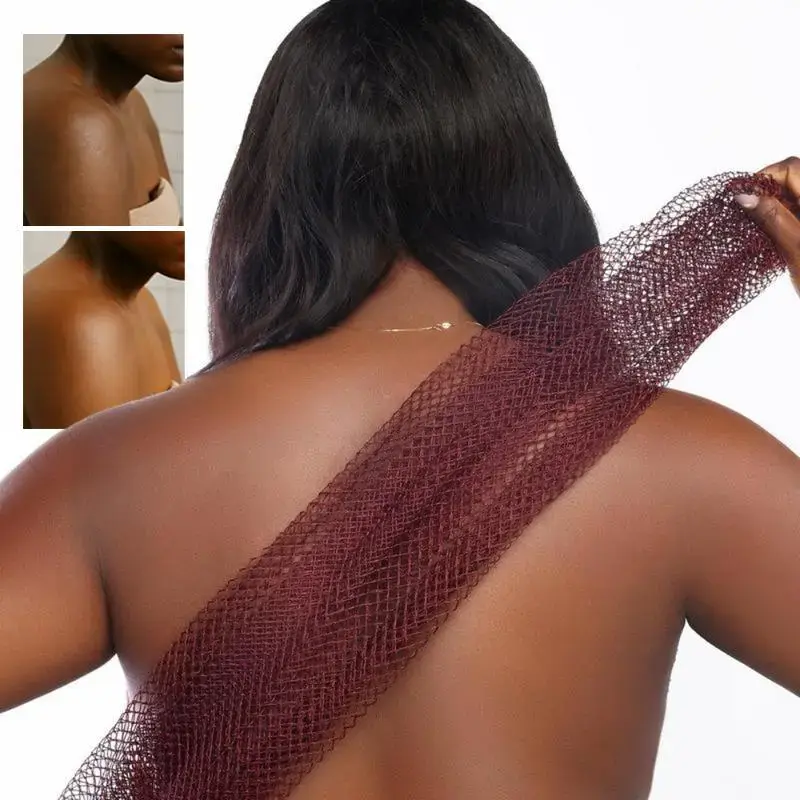 Authentic African Mesh Net Sponge Bath Exfoliating Loofah - Knotted Back Focus Exfoliating Body Scrubber, Beauty Products Shower Accessory for Daily Body Care, African Net Sponge, Daily Wash, Effective Scrub, Net Texture
