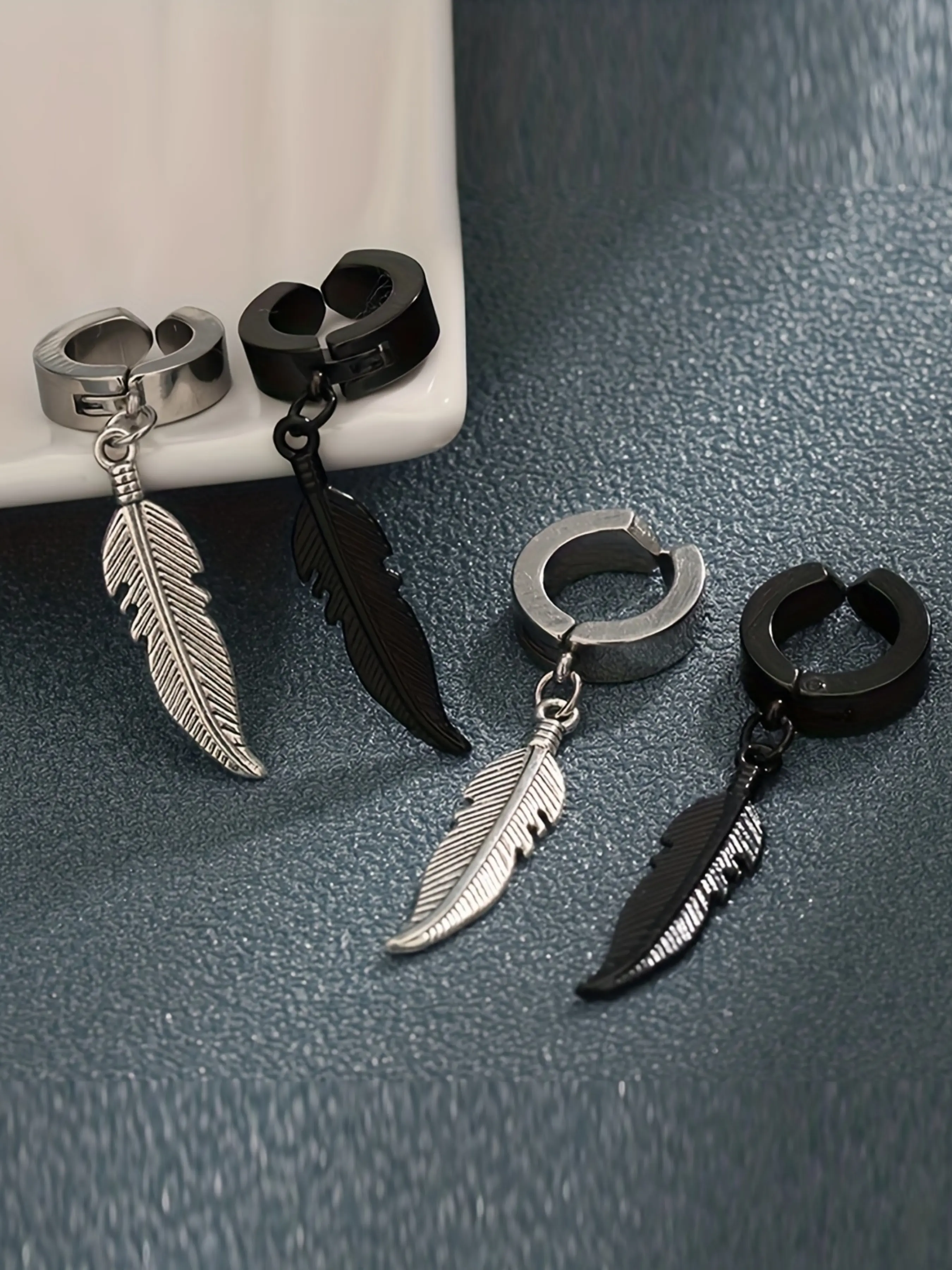Fashionable Trendy Stainless Steel Earrings, Unisex Daily Party Use, Perfect Gift for Friends, 2pcs Set
