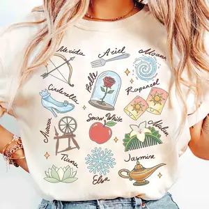 Watercolor Coquette Princess Signature Shirt, Aurora Ariel Belle Cinderella Tiana Tee, Magic Kingdom Girl Trip 2025