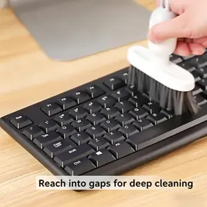 Two-In-One Keyboard Gap Cleaning Brush, Multi-Functional Desktop Dust Removal Tool, Soft Bristle Brush for Home Windows and Slots