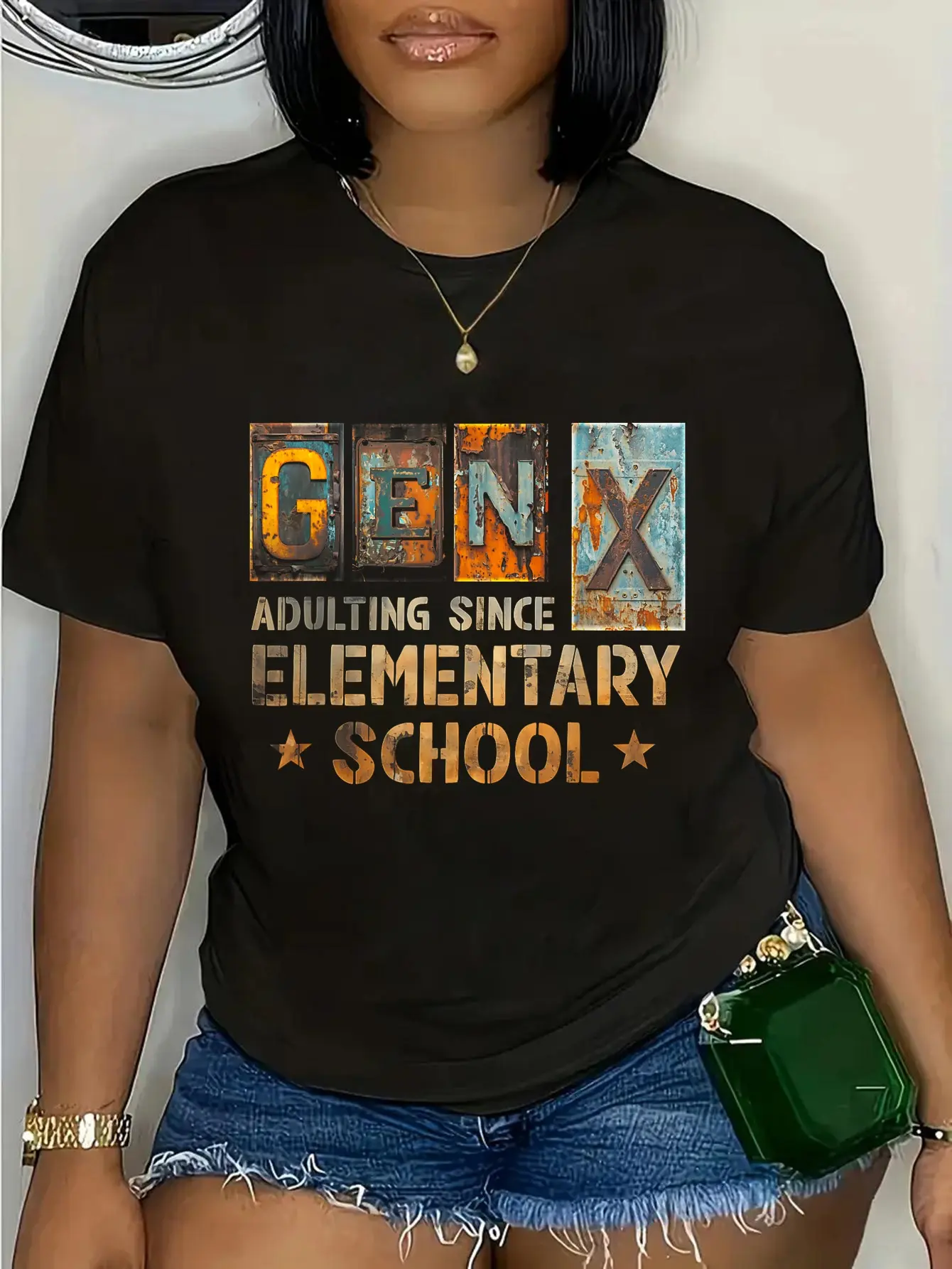 100% Cotton Generation X Adulting Since Elementary Schools Gen X Vintage T-Shirt