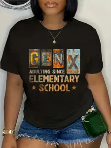 100% Cotton Generation X Adulting Since Elementary Schools Gen X Vintage T-Shirt