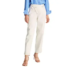 Women's High-Rise Overlap Waist Straight Leg Jeans  Future Collective size 4 Denim Fabric