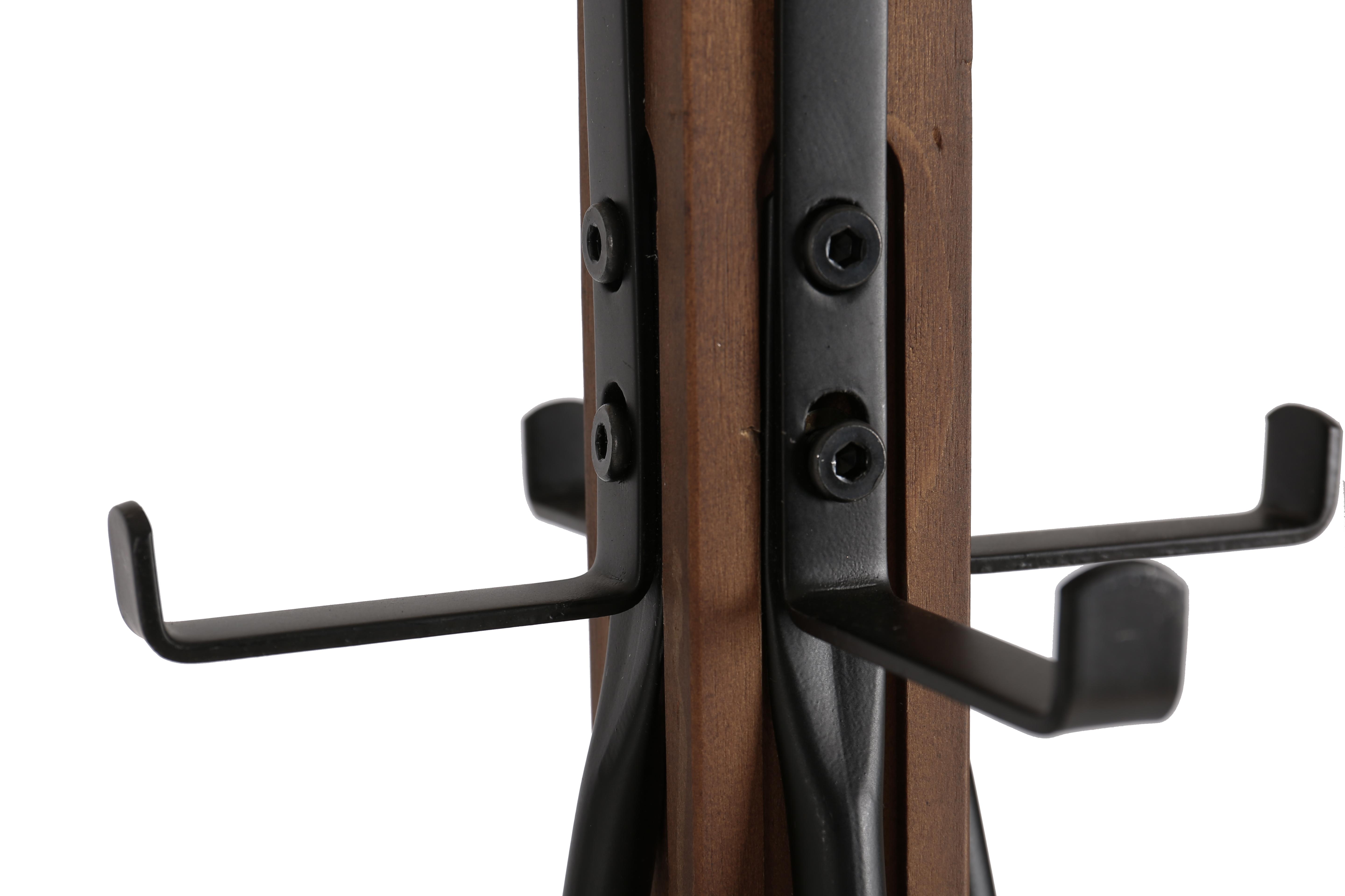 ReclaimedWood&MetalFreestandingCoatRackwith8Hooks,71"TallEntrywayOrganizerforBedroomLivingRoomHallway,NaturalWoodGrain,SpaceSavingApartmentDormEssentials,SturdyCrossBase