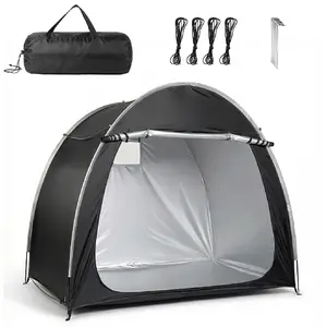 CalidoCasa 6.8x4.9FT Bicycle Storage Shed Tent Waterproof Outdoor Bike Shelter with Double Doors UV Resistant Oxford Fabric for Bikes Camping Patio Garden Tool Storage