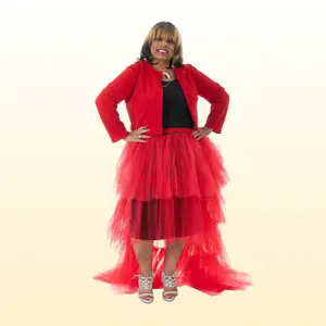 Hi-Lo Long Tutu Tulle Skirt Elastic waist with short jacket.