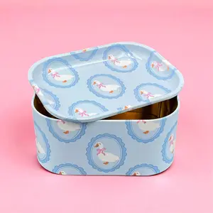 MEE MEE Goose Tin Storage Box, Large Metal Stash Container Kitchen Storage Cute Designs Medicine Organizer