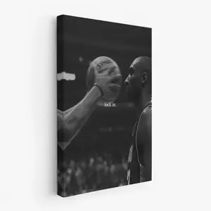 Kobe Bryant Lock In Motivational Wall Art, Black & White Basketball Poster, Sports Art decor anime printable