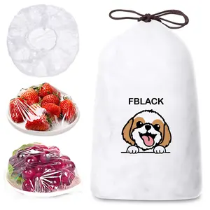 100Pcs Elastic Food Storage Covers - Reusable Clear Plastic Bowl Covers with Stretch Wrap for Kitchen Leftovers, Meal Prep & Picnics