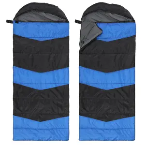 Rectangular Heated Sleeping Bag, Lightweight Sleeping Bag with Multi USB Powered Heating Pads, Waterproof Compact Envelope Sleeping Bag for Backpacking Hiking, Blue