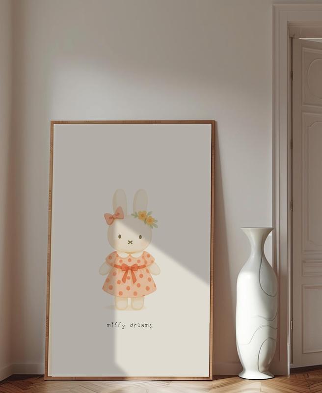 MIFFY Coquette Illustration: Nursery Baby Wall Art Decor Cute Kawaii Japanese Style Digital Print no frame