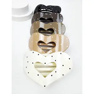 Neutral Polka Dot Heart Flat Hair Clip