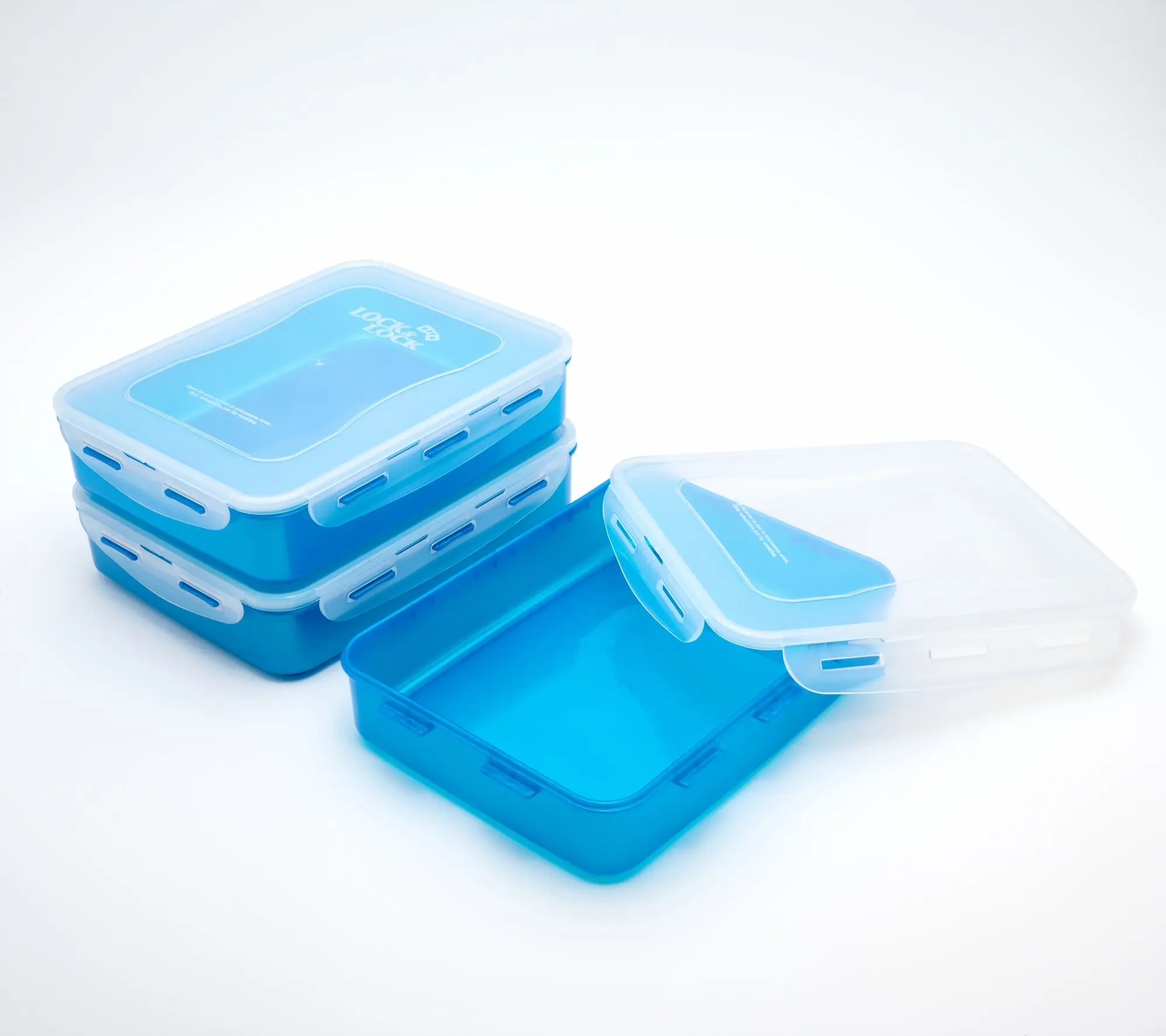 LocknLock Set of 3 Colored Body Rectangle Containers LocknLock Set of 3 Colored Body Rectangle Containers
