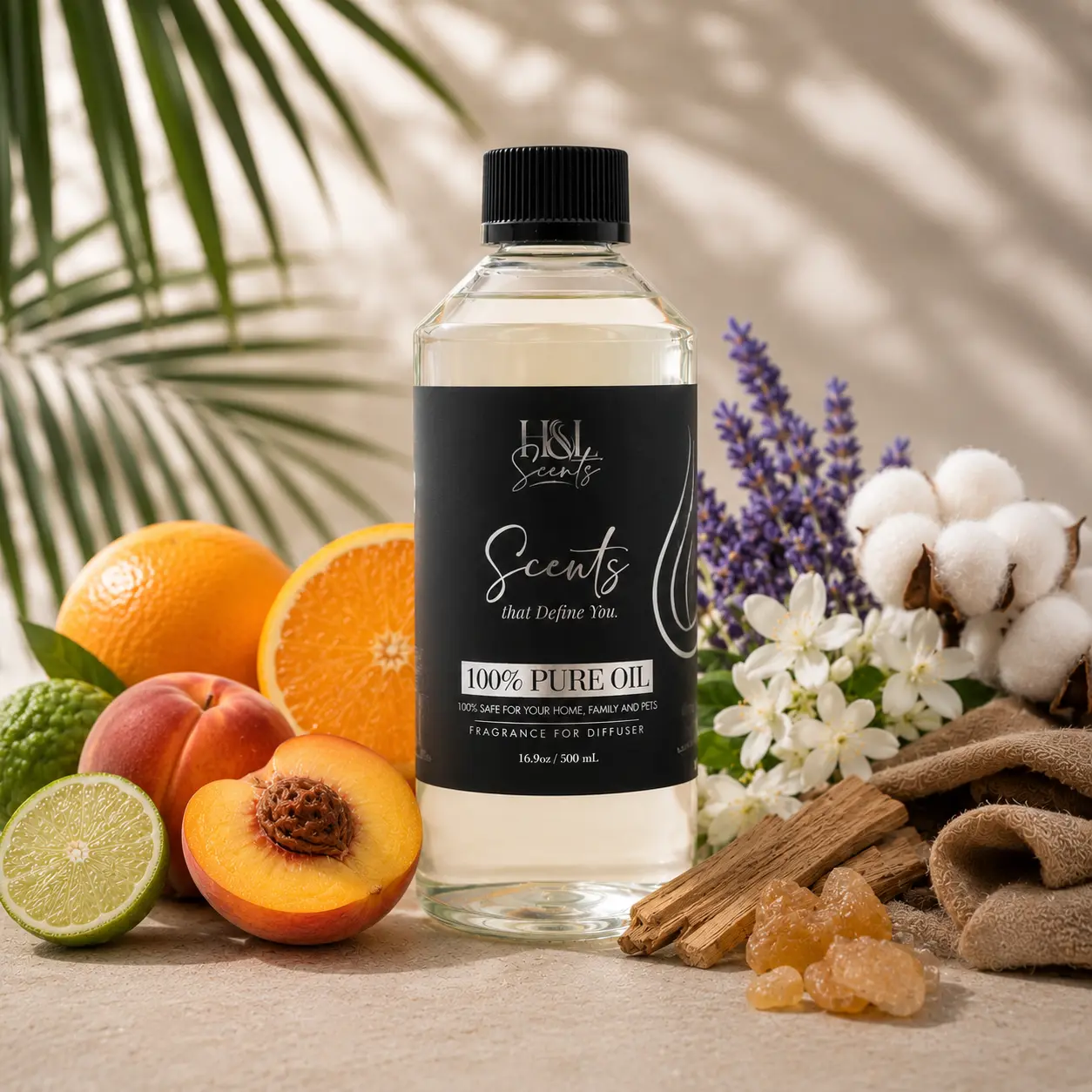 H&L Scents 100% Pure Bali Fragrance Oil for Diffuser, Fruity-Citrus-Jasmine Scent, Cotton-Infused Home Supplies Home Fragrance