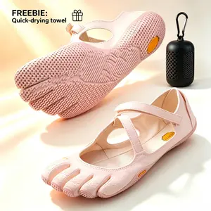 Barefoot Feel Five Fingers Shoes | Premium Non-Slip Breathable Yoga Shoes, Stylish Flexible Toe-Separated Footwear for Indoor Yoga, Pilates, Dance and Home Workout, Lightweight Soft Comfortable Anti-Slip Five Finger Footwear for Daily Indoor Use