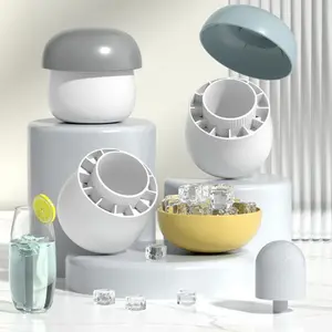 Detachable Silicone Mushroom Ice Block Mold, Durable Easy-Demould Kitchen Gadget with Cup, Grid Box, Bucket for Refrigerator Homemade Crushed Ice Making