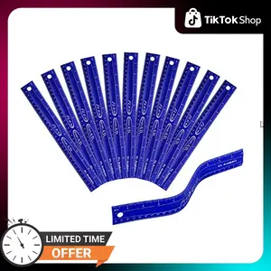 It's Academic Flexi Rulers, 12-inch Flexible Non-Breakable Ruler, 12-Pack, Blue