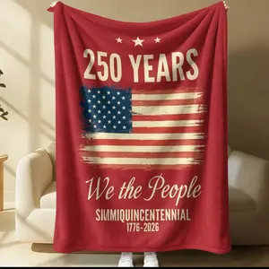 Usa 250th Anniversary Patterned Blanket, Everyday Holiday Birthday Gift For Kids And Adults, Soft, Warm And Lightweight Plush Blanket, Suitable For Bed, Sofa, Car, Room Decoration