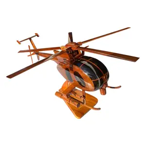 AH6 Weapons Mahogany Wood Desktop Helicopter Model