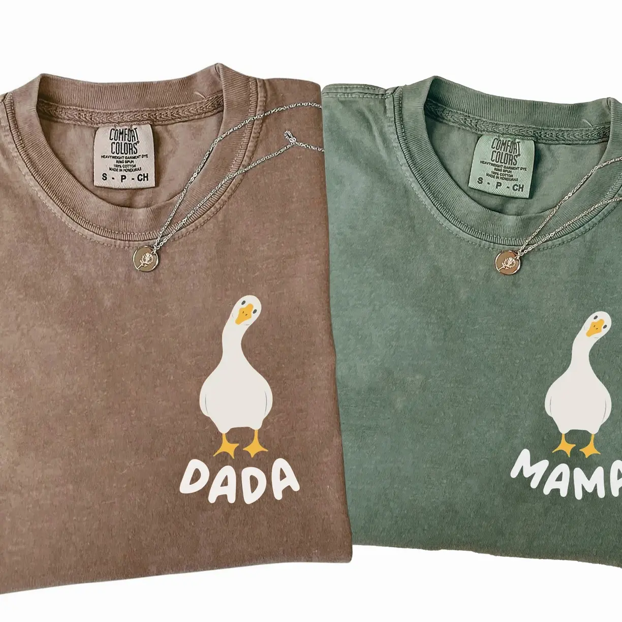 Comfort Colors One Silly Goose Couple Shirt, Mama Dada Goose Family Matching Tee, Matching Mom Dad Silly Goose YKU