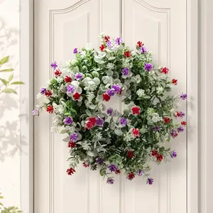 2pcs Artificial Front Door Wreaths, Hanging Decorative Wreaths, Home Wall Decoration, Living Room Bedroom Entryway Decor, Outdoor Garden Easter Wedding Decor