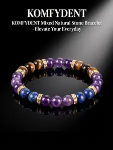 Unisex Memory Boost Crystal Beaded Bracelet, Natural Healing Energy Jewelry for Students, Office Use, Daily Wear