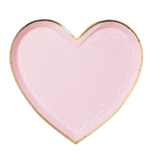 PINK VALENTINE HEART PLATES