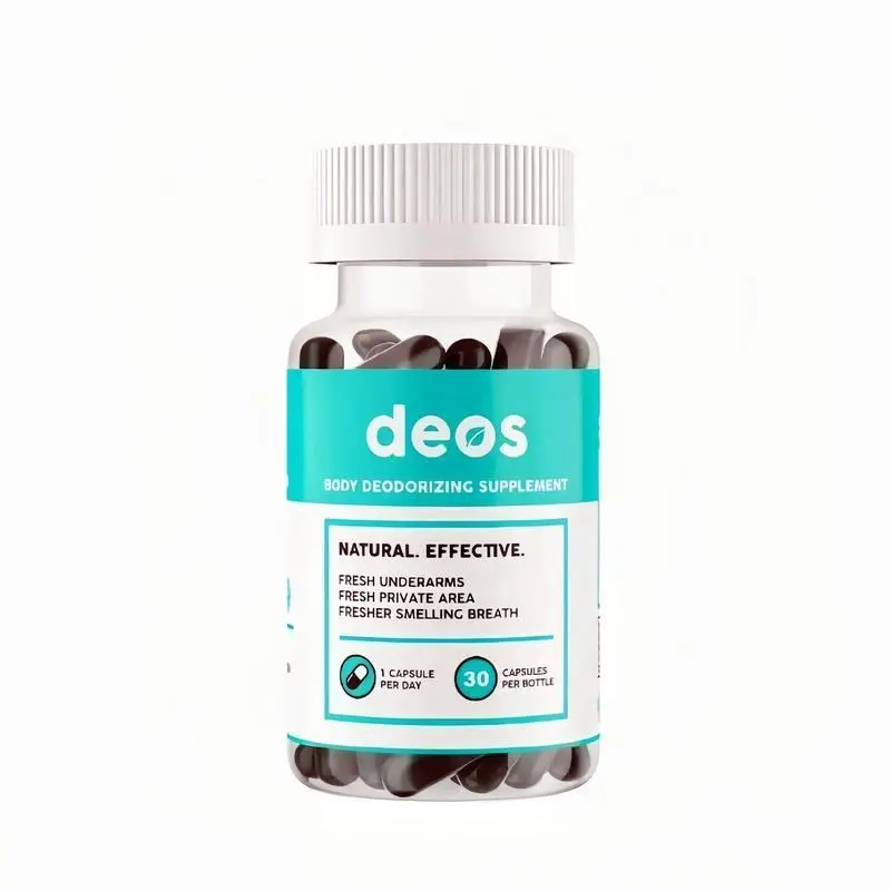 DEOS Internal Deodorant Supplement – Full Body Deodorizer for Gut Health, Skin Health, Detox & Digestion Support – Natural Odor Control Chlorophyll Pills for Head-to-Toe Freshness | 30 Capsules