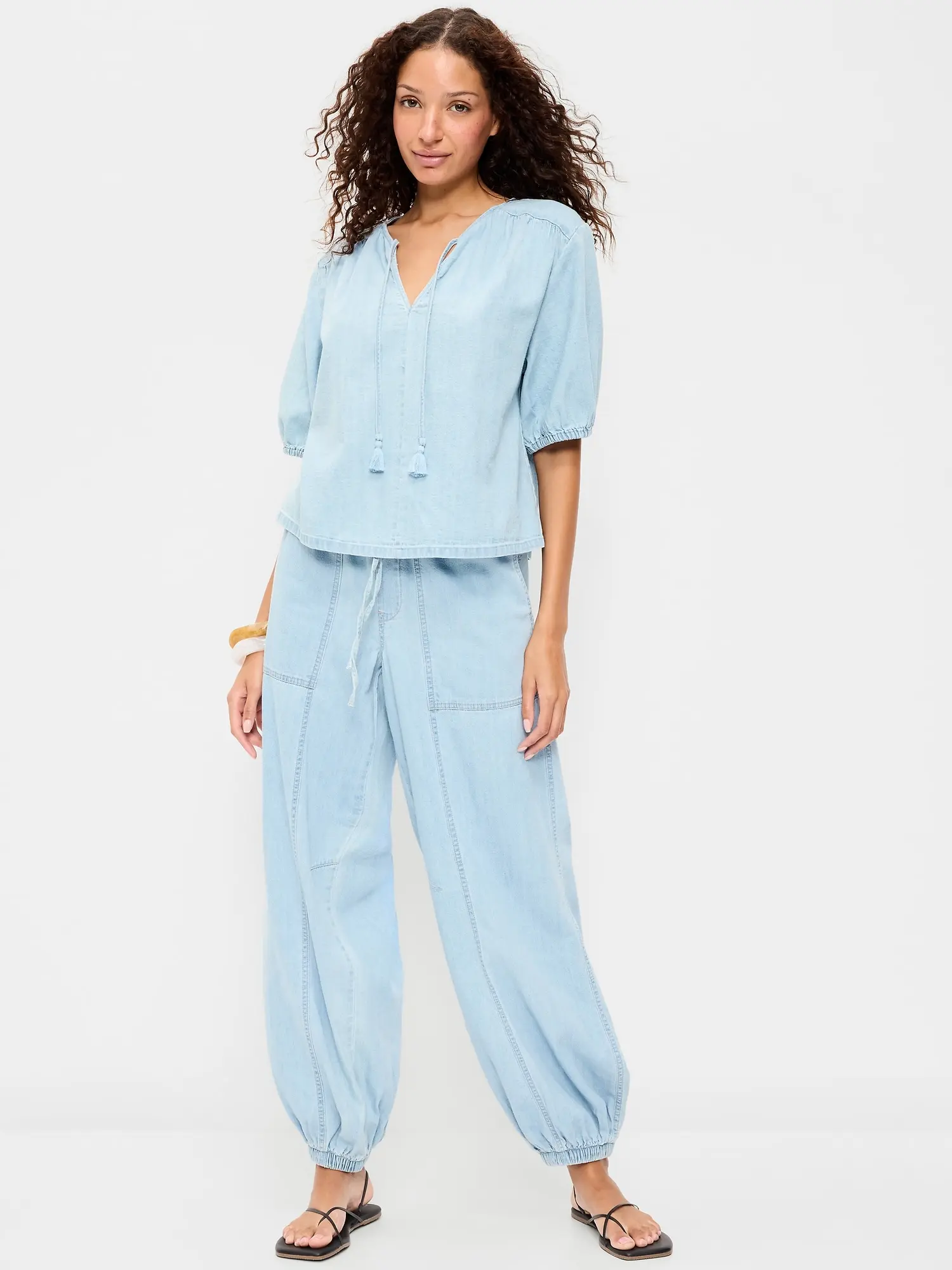 Old Navy Women's Mid-Rise Pull-On Utility Harem Jeans