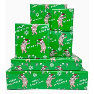 Funny Christmas Wrapping Paper Naughty Santa  Wrap Paper for Women Men Adult  Holiday, 20 x 28 Inch Per Sheet (6 Sheet)
