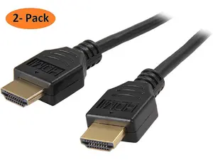 Nippon Labs HDMI-HS-15-2P 15 ft. HDMI 2.0 Cable, High-Speed HDTV Cable, Supports Ethernet, 3D, 4K and Audio Return, 2 Pack, 15 Feet