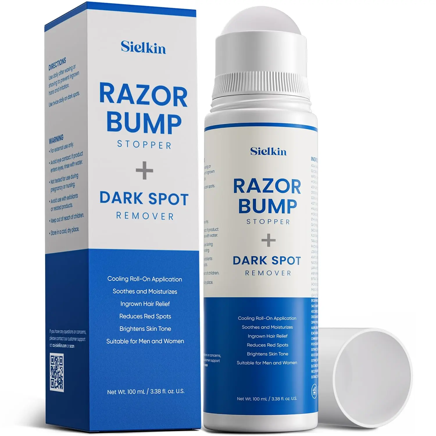 Razor Bump Stopper with Ingrown Hair Treatment Razor Bumps for Men and Women, After Shave Solution for Ingrown Hairs and Razor Burns, Roll on Applicator  3.38 Fl Oz