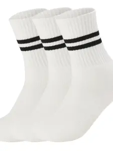 Women's Non-Slip Long Socks with Grip, Yoga Anti-Slip Socks for Ballet and Dance, 3 Pairs Set, Casual Plain Design, All Seasons