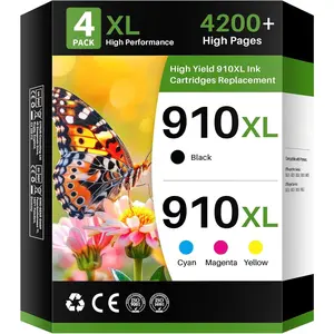910XL Ink Cartridges for  Printers Compatible for  910XL 910 XL Ink Cartridges Combo Pack Work with OfficeJet Pro 8020 8025 8028 8035 8030 8010 8015 8018 8022 Series Printers, 4 Pack