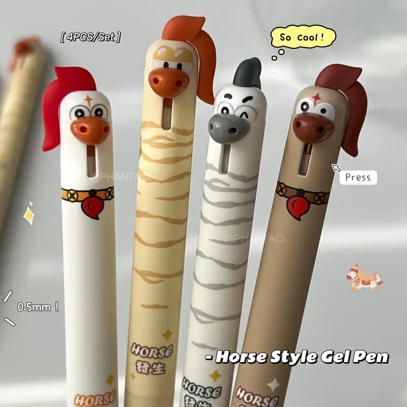 4/8pcs Unicorn-Themed Neutral Pen Set, 0.5mm Creative Animal Writing Tools, Animal Design Pens, Unique Gift Idea for Students & Special Occasions, Writing Stationery