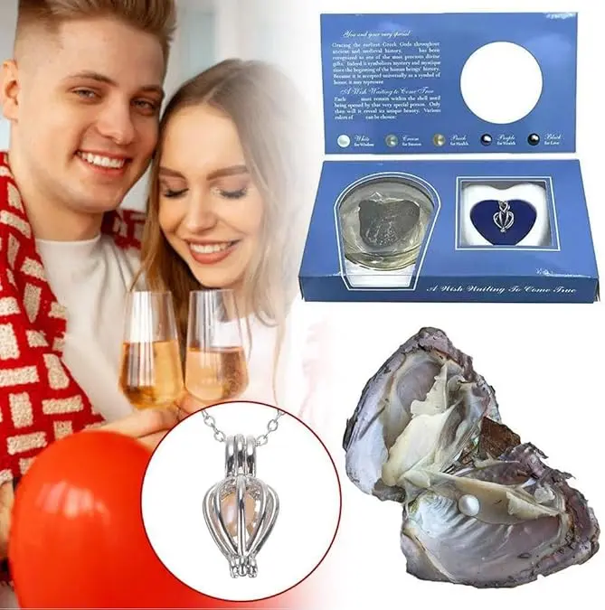 Wish Pearl Necklace and Locket Set DIY  Valentine's Day Gift for Wife Girlfriend Mother Exclusive Romantic Surprise Design chrismas gift  Unique Gift Set